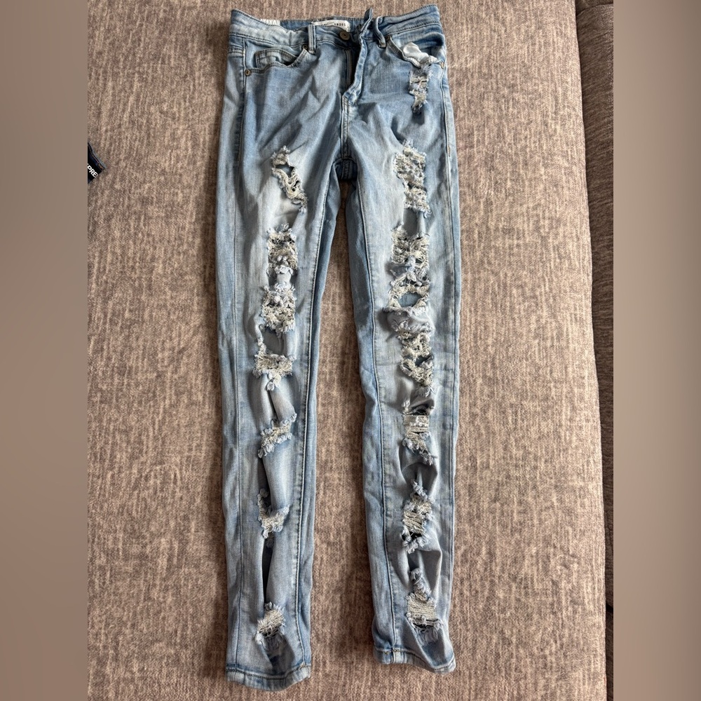 Distressed Light Blue Women's Jeans